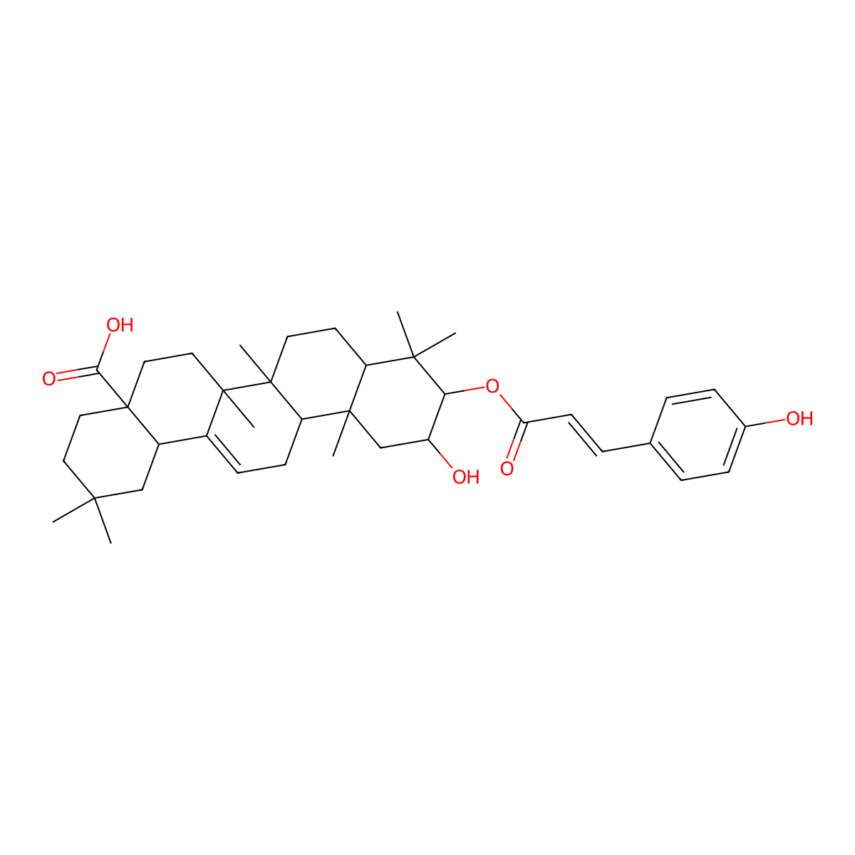3-beta-O-(cis-p-Coumaroyl)maslinic acid molecular structure, CAS 69297-40-1