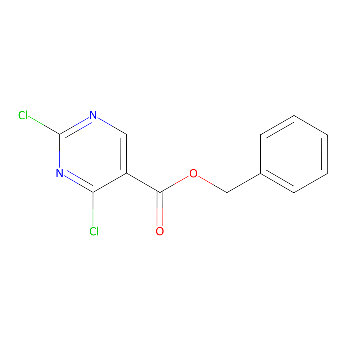 Benzyl 2,4-dichloropyrimidine-5-carboxylate molecular structure, CAS 69298-25-5