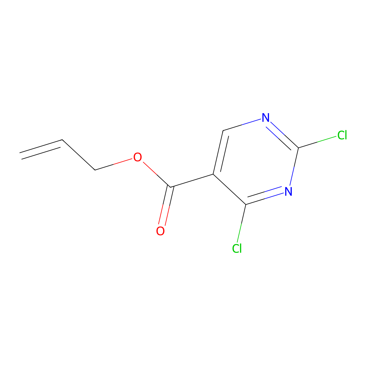 Allyl 2,4-dichloropyrimidine-5-carboxylate molecular structure, CAS 69298-29-9