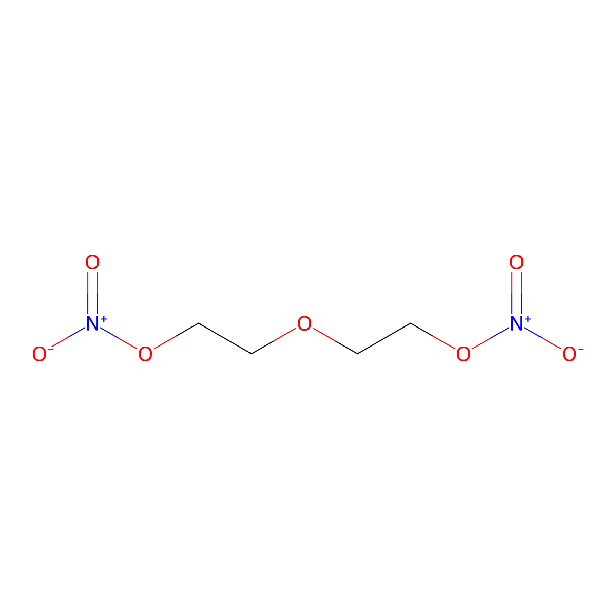 Diethylene glycol dinitrate molecular structure, CAS 693-21-0