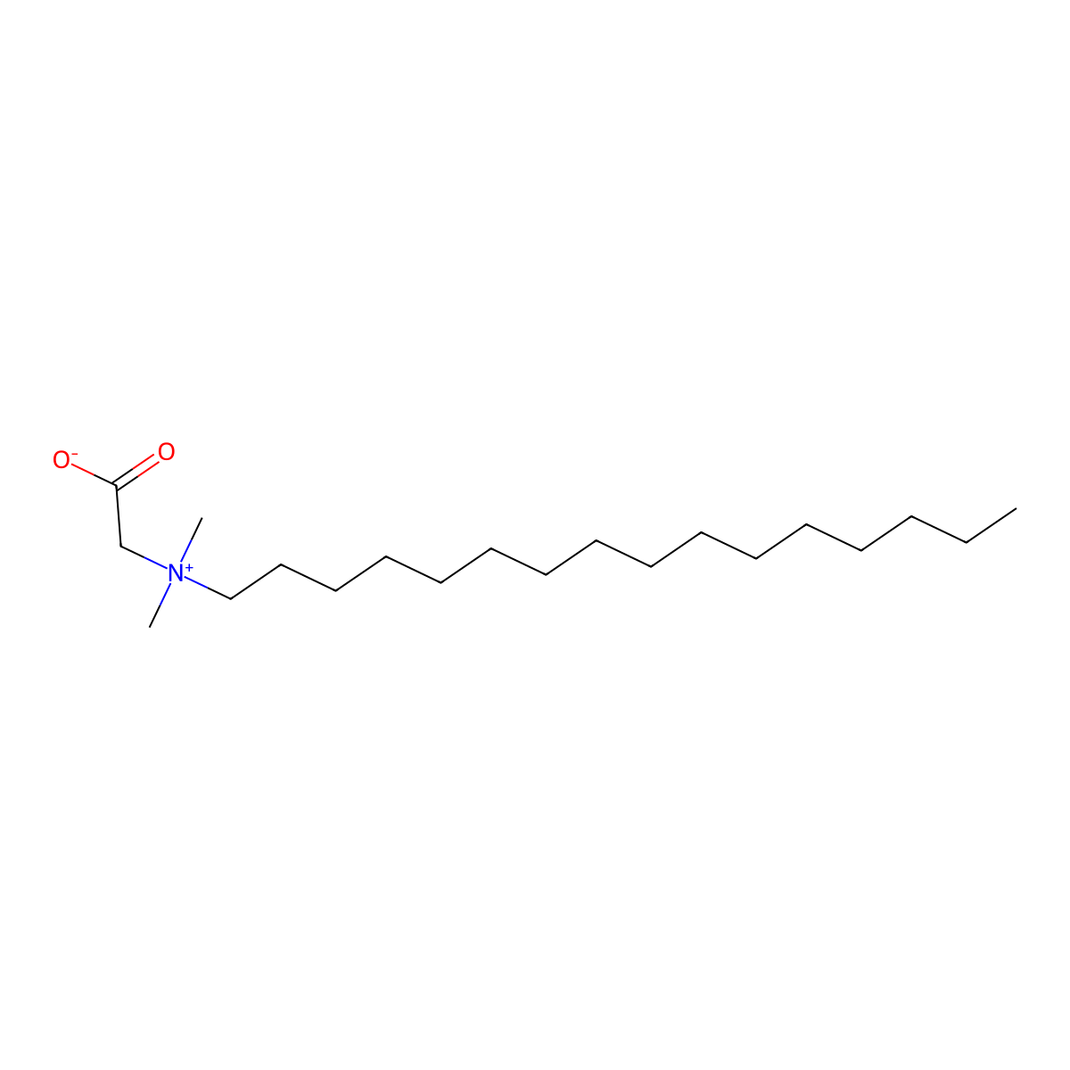 n-(carboxymethyl)-n,n-dimethyl-1-hexadecanaminium hydroxide, inner salt molecular structure, CAS 693-33-4