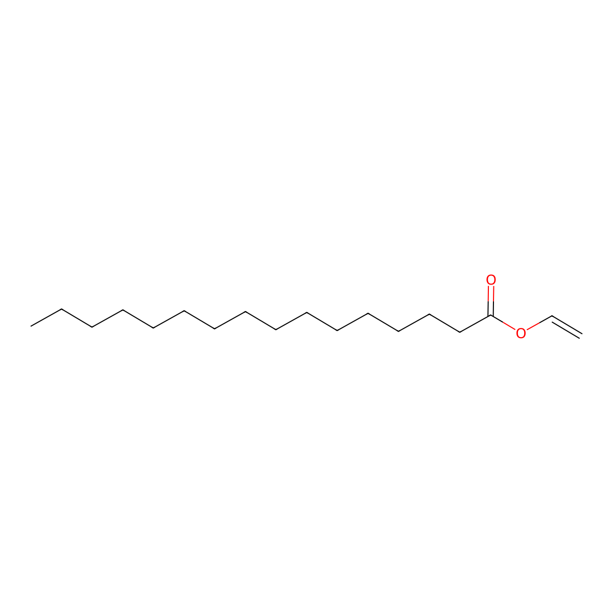 Hexadecanoic acid, ethenyl ester molecular structure, CAS 693-38-9