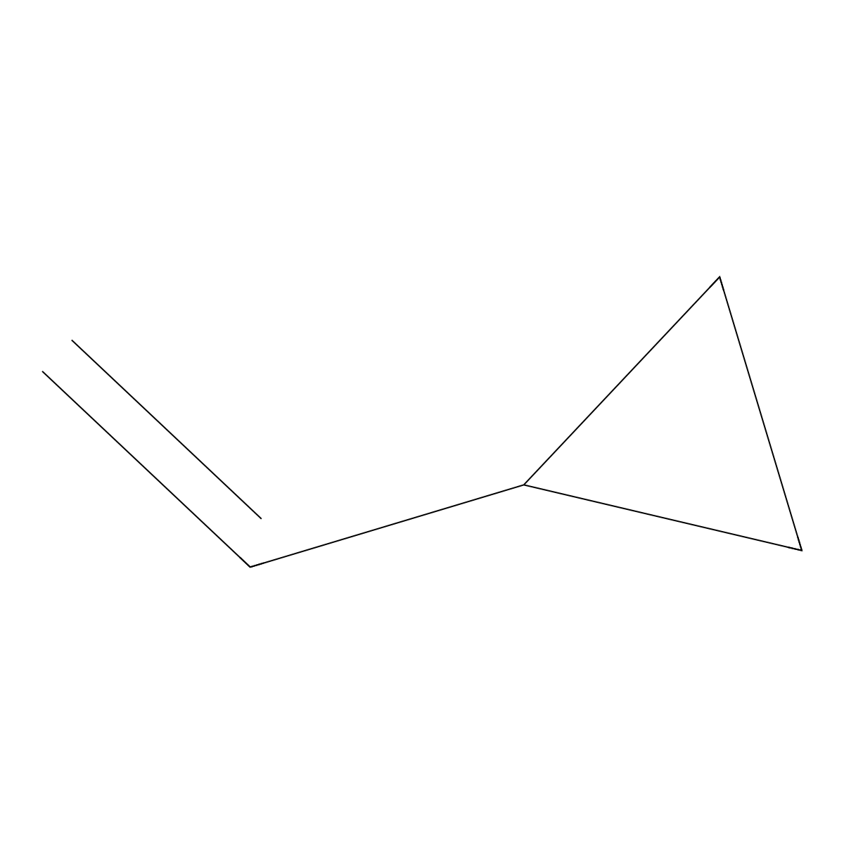 Ethenylcyclopropane molecular structure, CAS 693-86-7