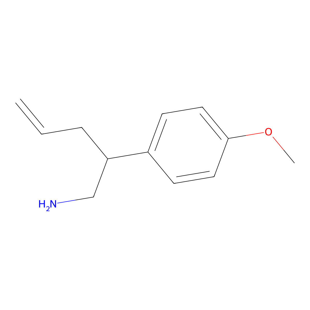 2-(4-Methoxyphenyl)pent-4-en-1-amine molecular structure, CAS 69300-56-7