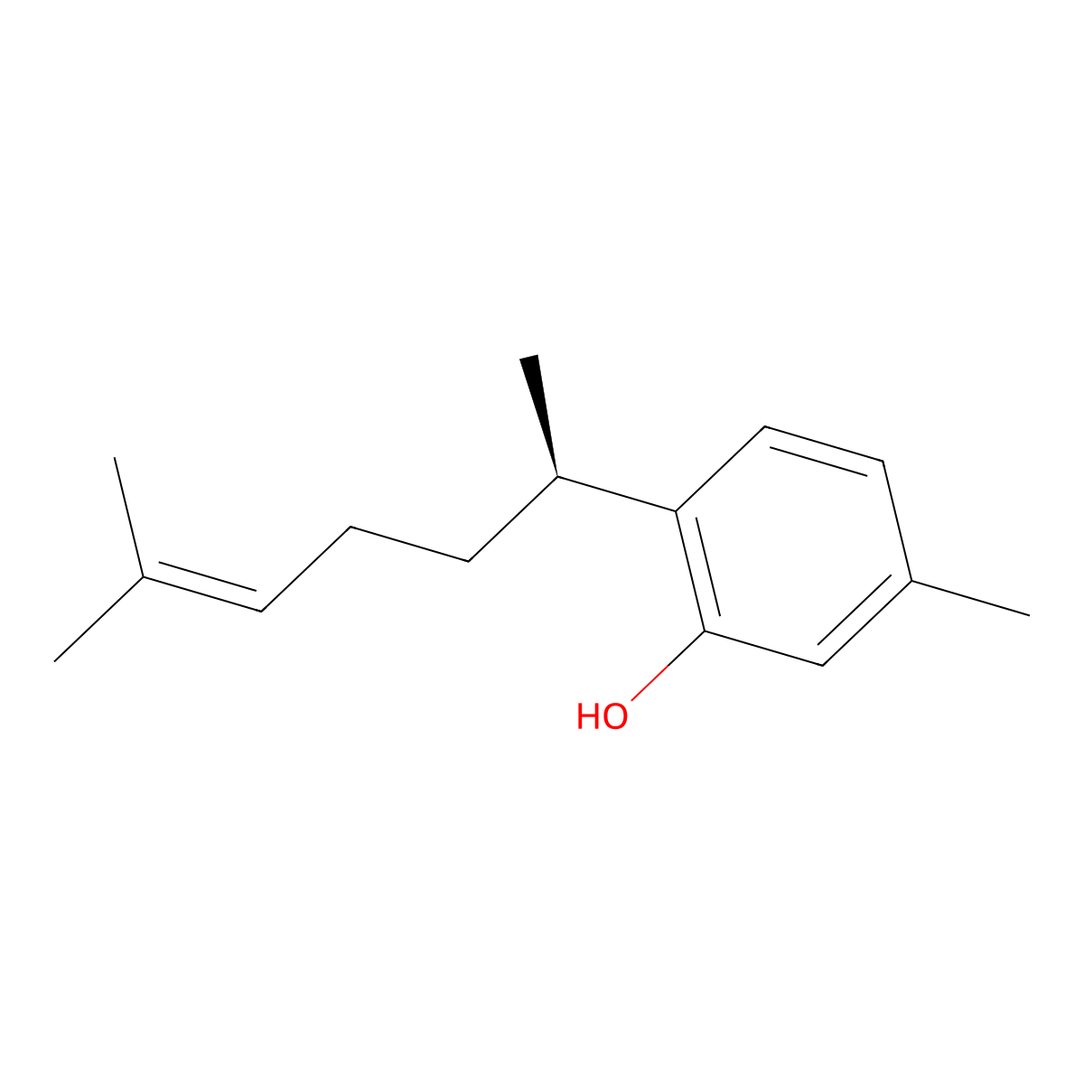 Curcuphenol molecular structure, CAS 69301-27-5