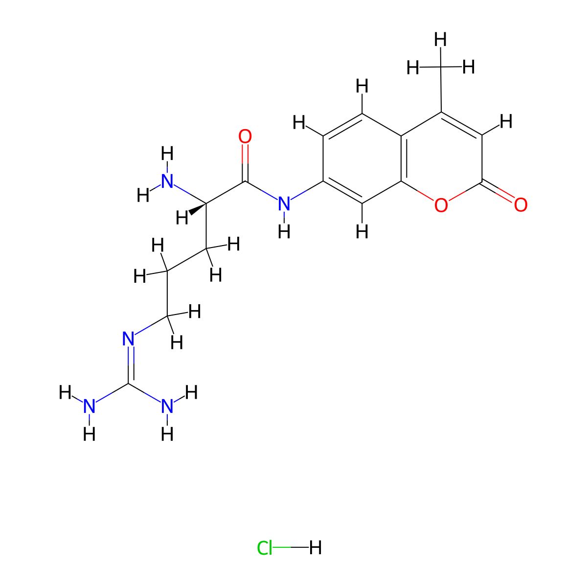L-Arginine-7-amido-4-methylcoumarin hydrochloride molecular structure, CAS 69304-16-1