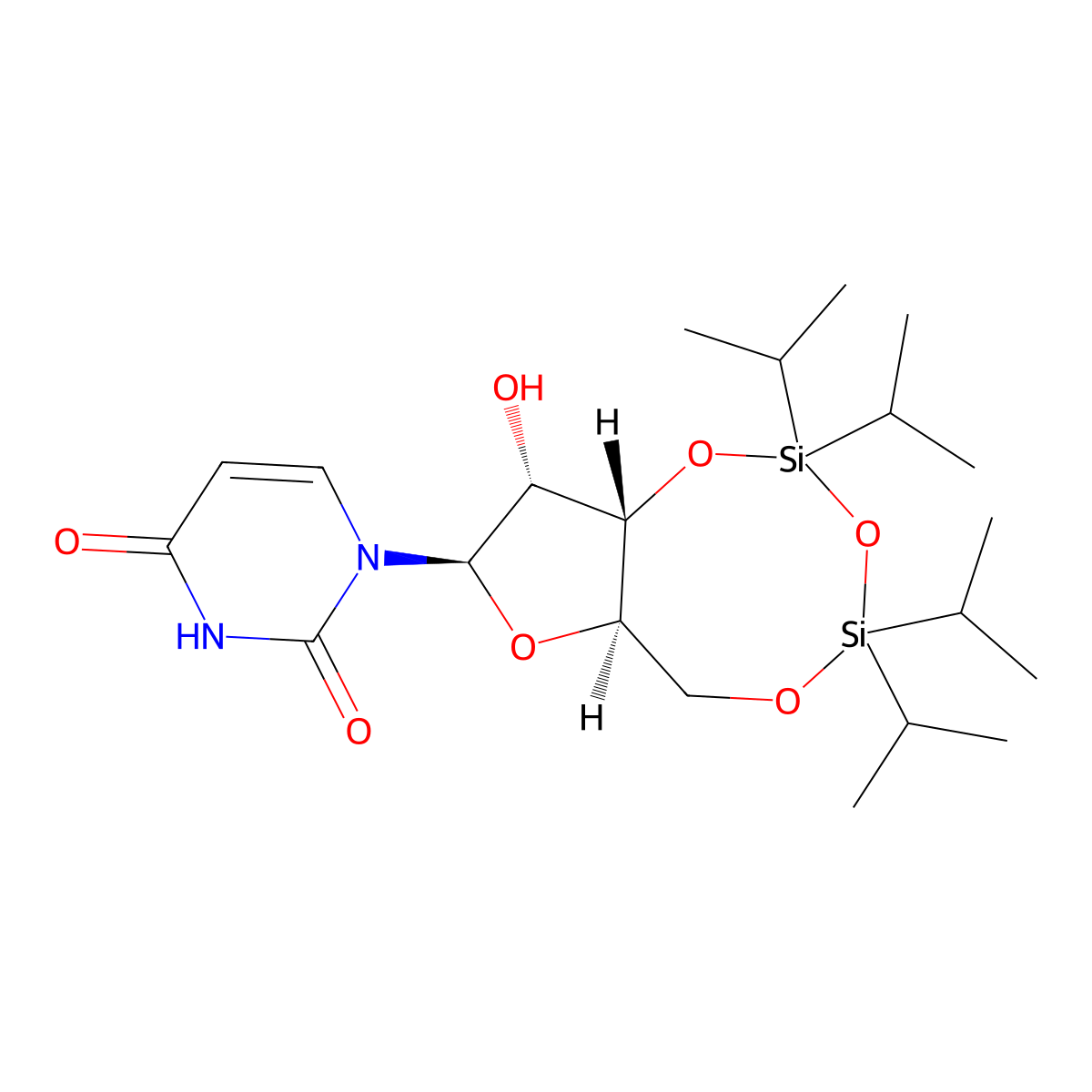 3',5'-O-[1,1,3,3-Tetrakis(1-methylethyl)-1,3-disiloxanediyl]uridine molecular structure, CAS 69304-38-7