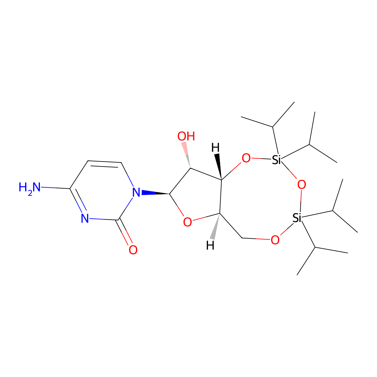 (+)-3',5'-O-(1,1,3,3-Tetraisopropyl-1,3-disiloxanediyl)cytidine molecular structure, CAS 69304-42-3