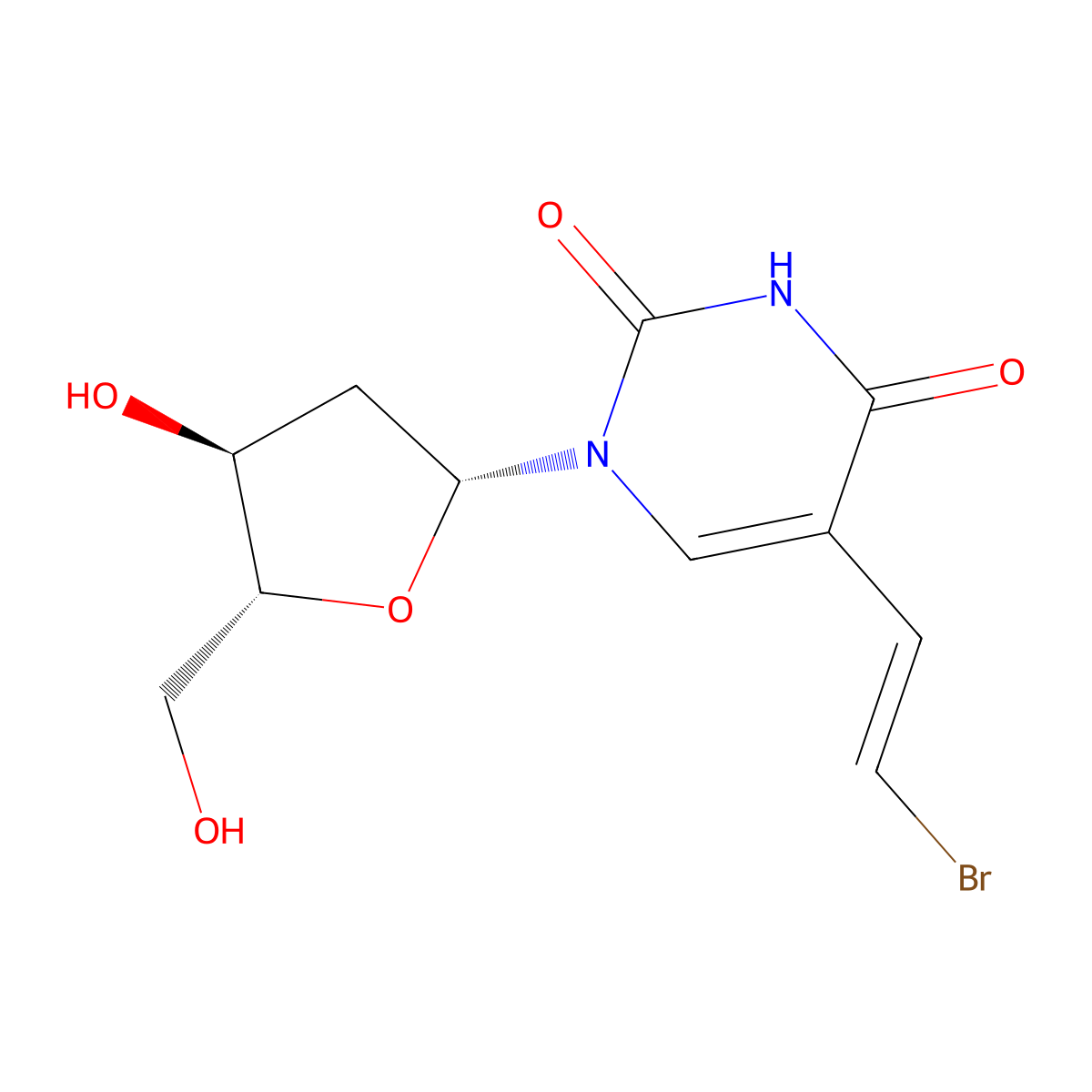 Brivudine molecular structure, CAS 69304-47-8