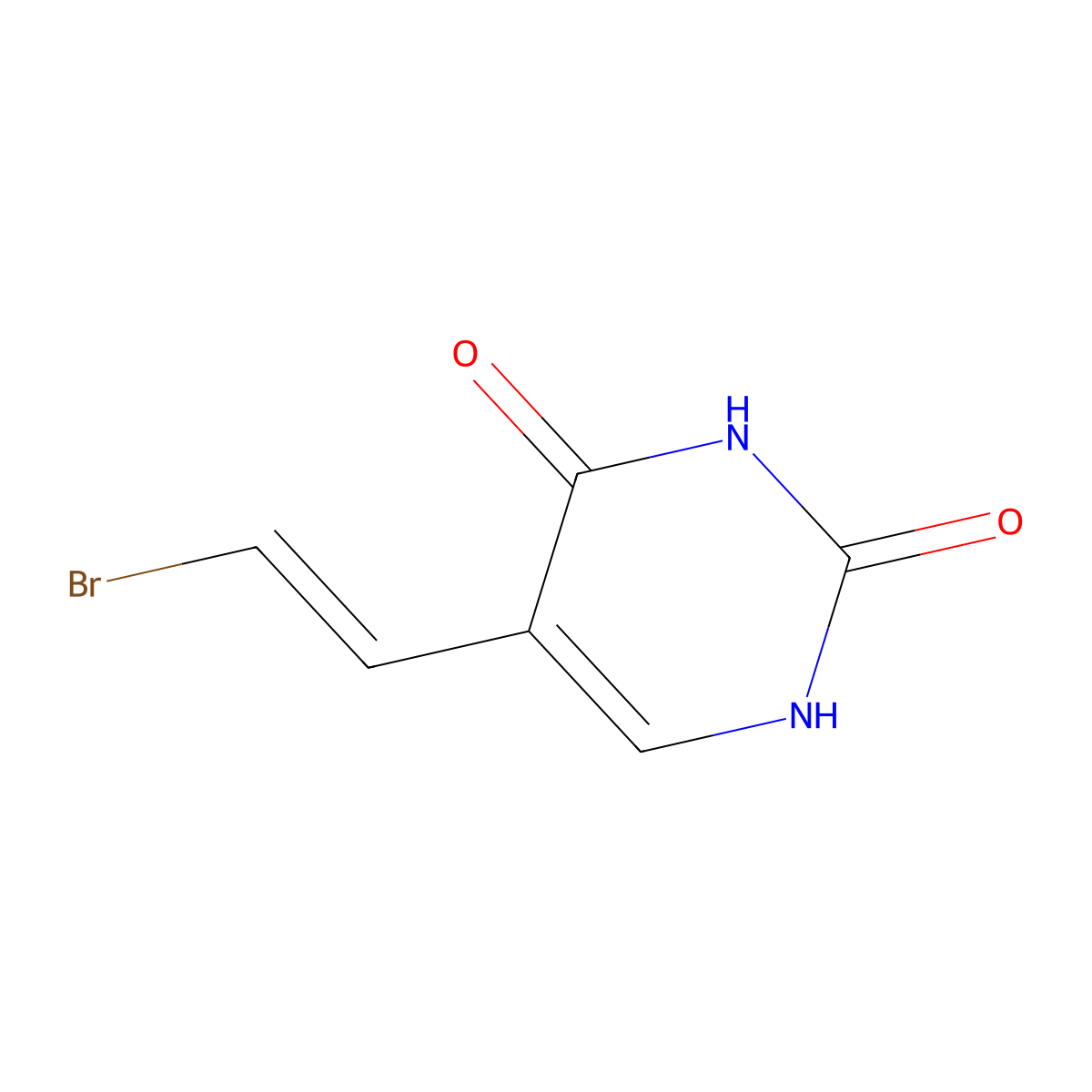(E)-5-(2-Bromovinyl)uracil molecular structure, CAS 69304-49-0