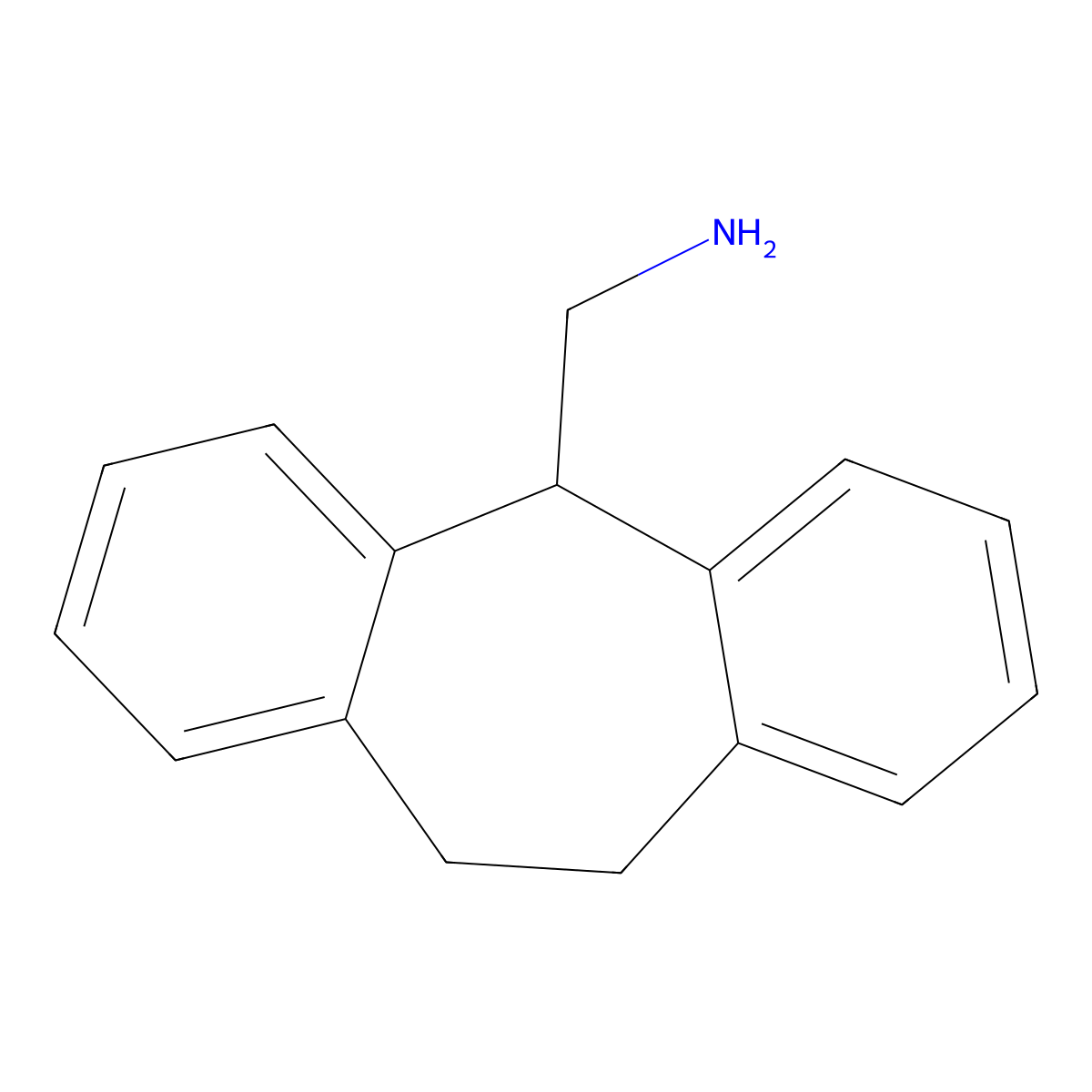 10,11-Dihydro-5H-dibenzo(a,d)cycloheptene-5-methanamine molecular structure, CAS 69306-43-0