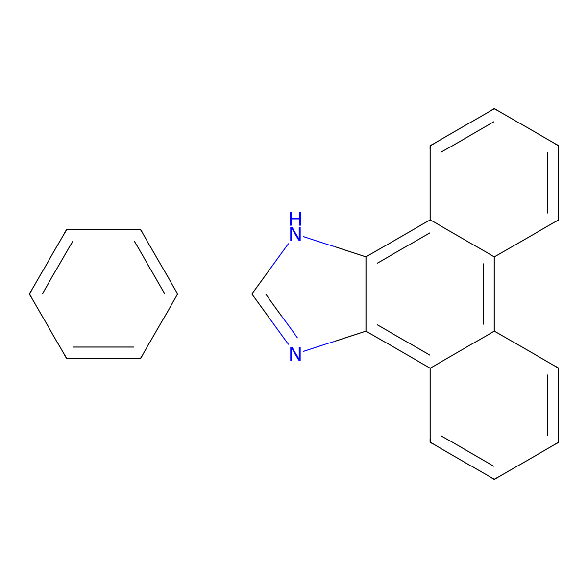 2-Phenyl-1H-phenanthro(9,10-d)imidazole molecular structure, CAS 6931-31-3