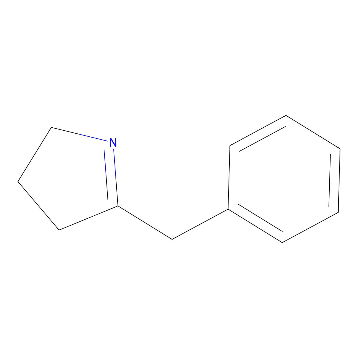 5-benzyl-3,4-dihydro-2H-pyrrole molecular structure, CAS 69311-30-4
