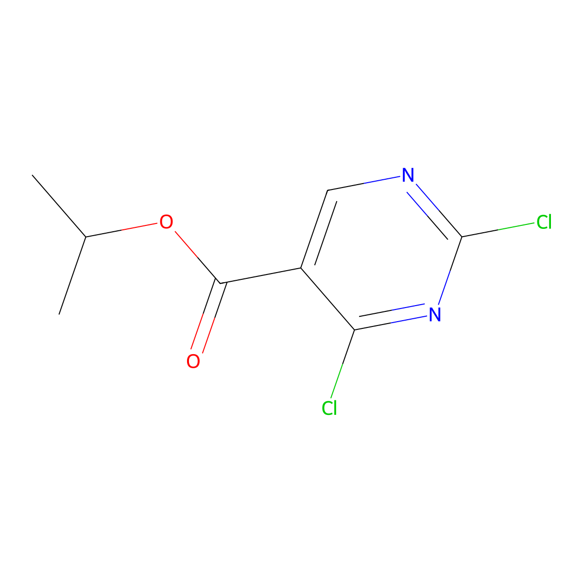 Isopropyl 2,4-dichloropyrimidine-5-carboxylate molecular structure, CAS 69312-43-2