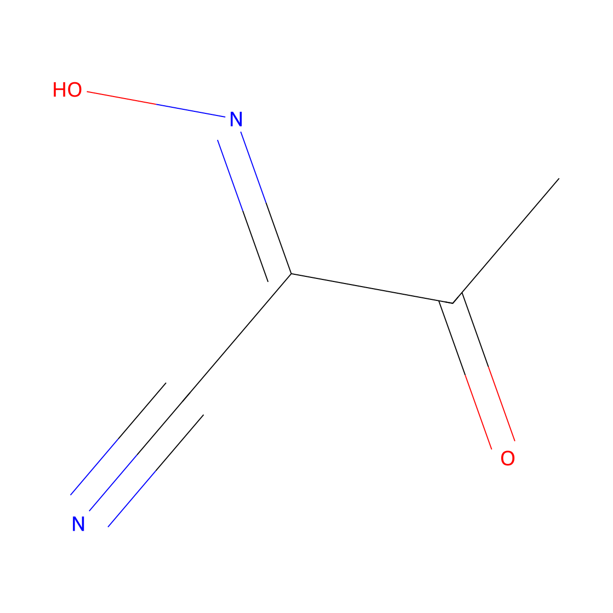 2-Hydroxyimino-3-oxobutanenitrile molecular structure, CAS 69316-38-7