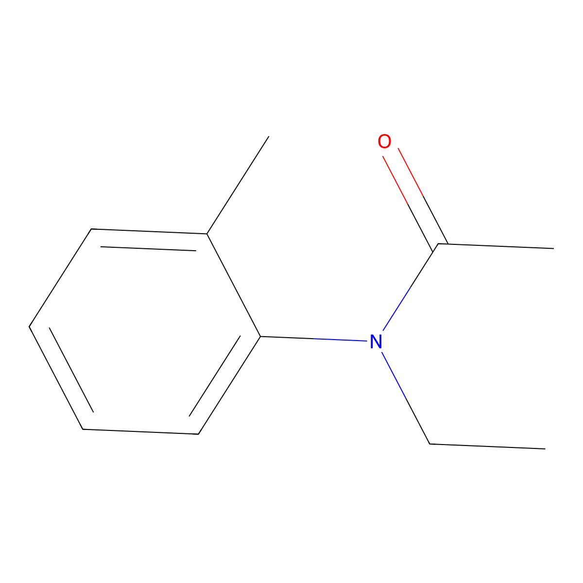 N-ethyl-N-(2-methylphenyl)acetamide molecular structure, CAS 6932-92-9