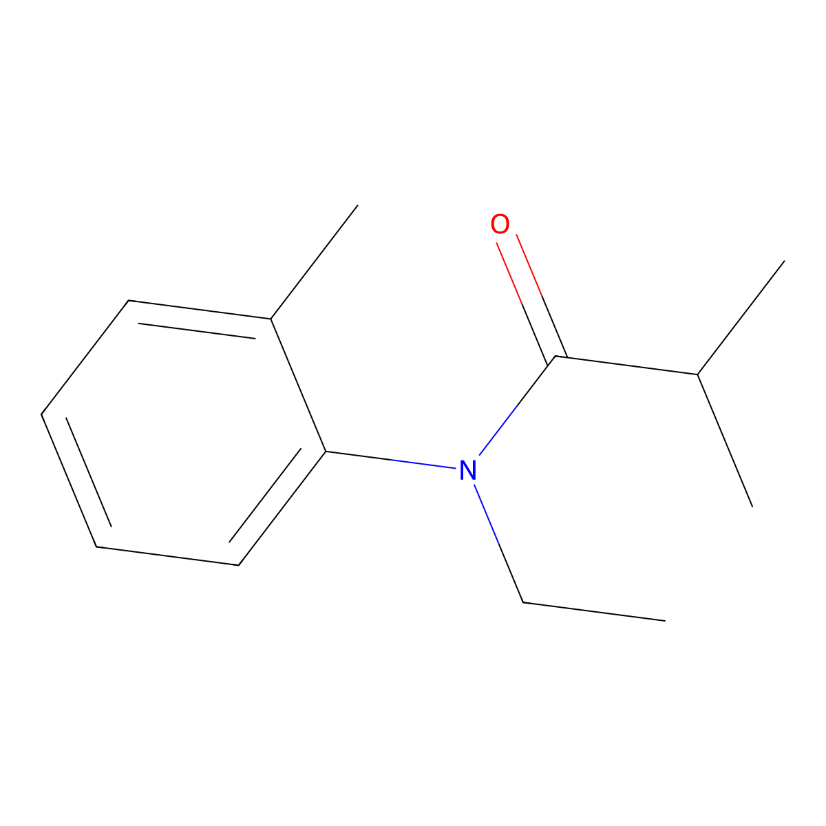 N-Ethyl-ortho-isobutyrotoluidide molecular structure, CAS 6932-98-5