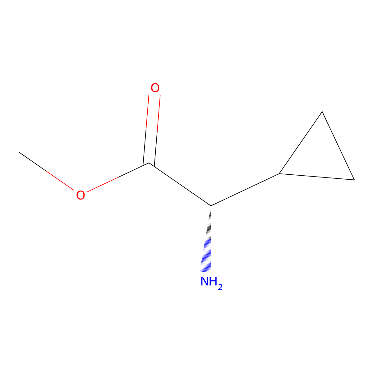 Methyl (2S)-2-amino-2-cyclopropylacetate molecular structure, CAS 693213-58-0