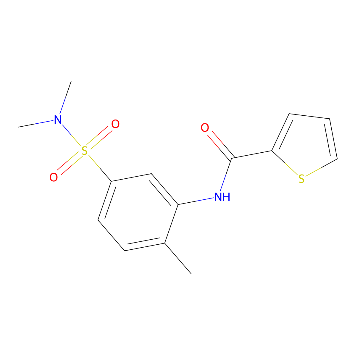 N-[5-(dimethylsulfamoyl)-2-methylphenyl]thiophene-2-carboxamide molecular structure, CAS 693218-39-2