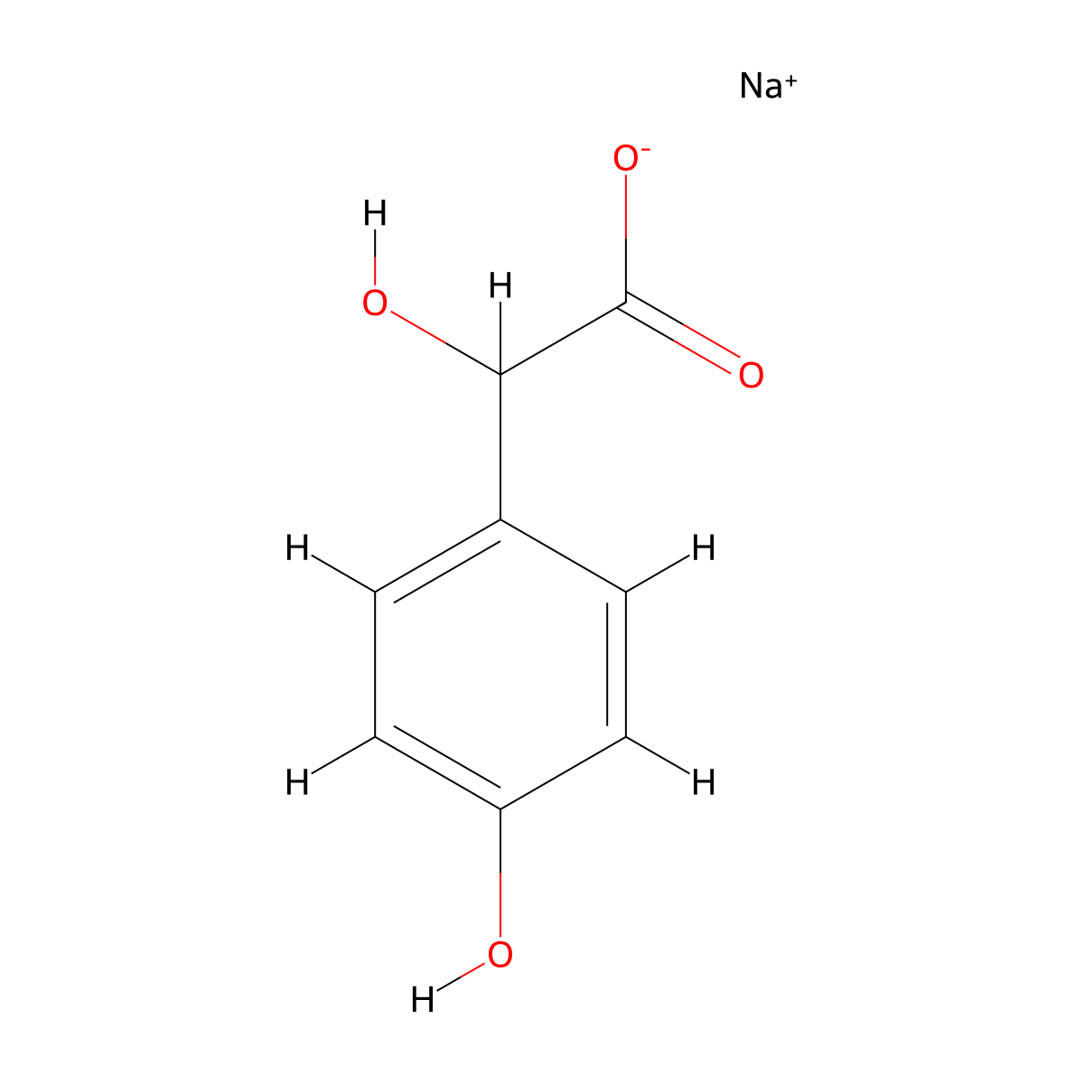Sodium 4-hydroxyphenylglycolate molecular structure, CAS 69322-01-6