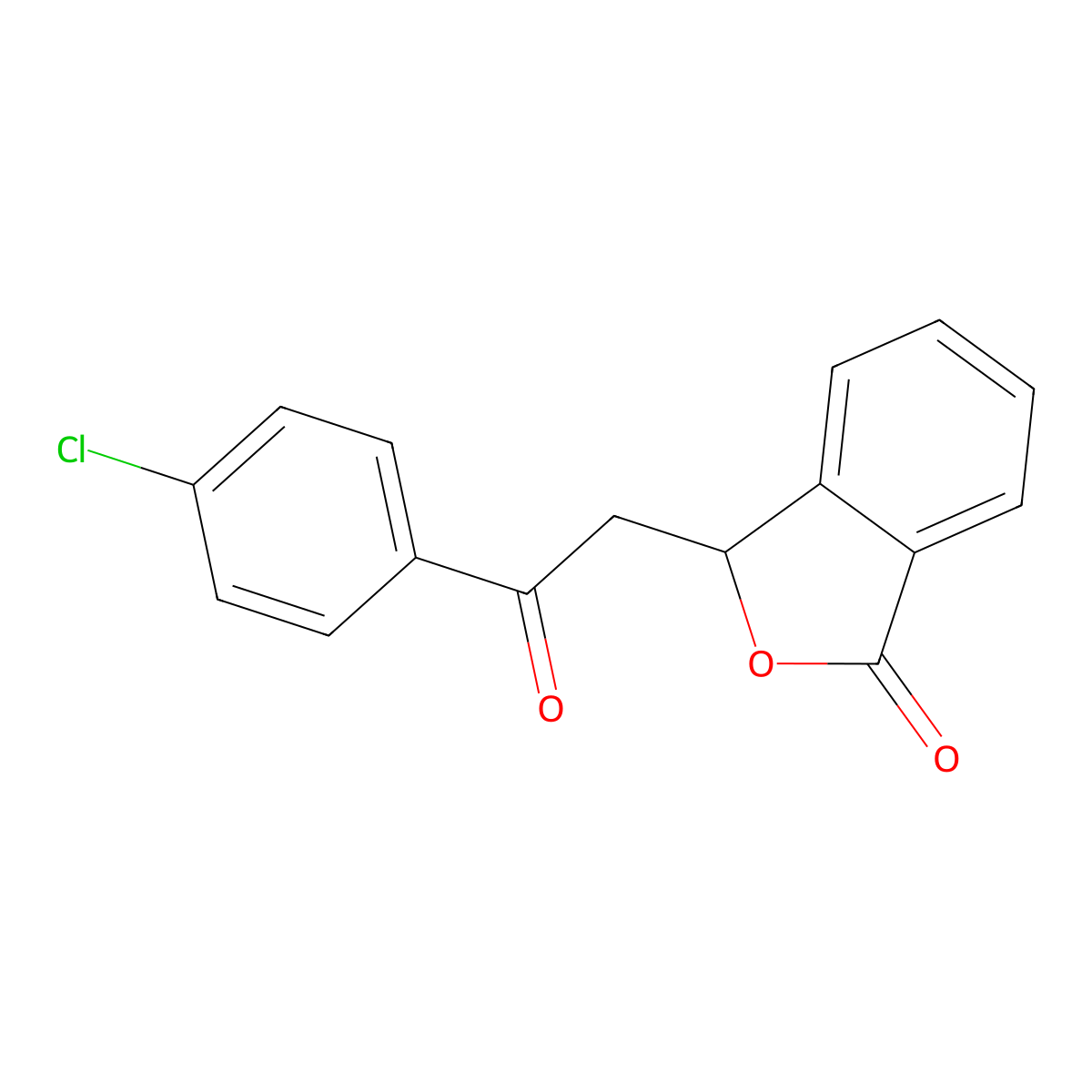 3-(2-(4-Chlorophenyl)-2-oxoethyl)-1(3H)-isobenzofuranone molecular structure, CAS 69322-23-2