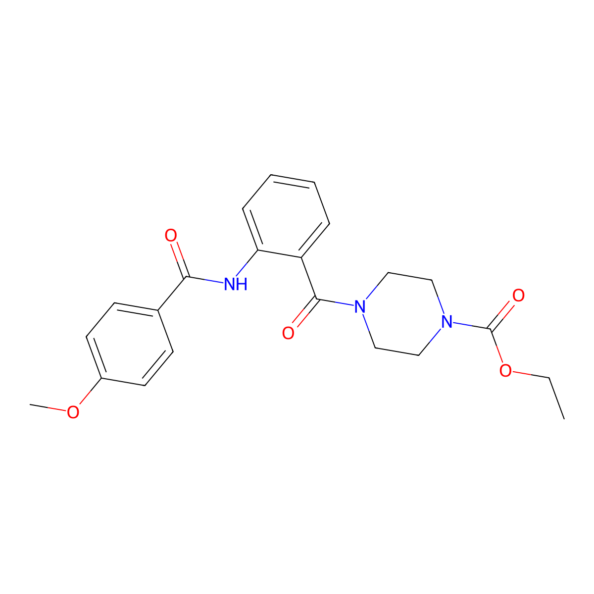 Ethyl 4-{2-[(4-methoxybenzoyl)amino]benzoyl}-1-piperazinecarboxylate molecular structure, CAS 693228-60-3