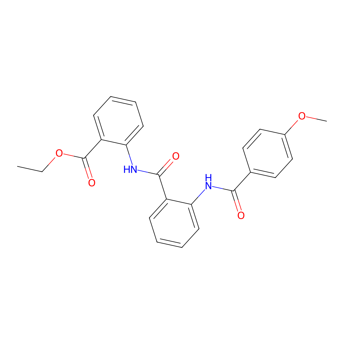 Ethyl 2-({2-[(4-methoxybenzoyl)amino]benzoyl}amino)benzoate molecular structure, CAS 693228-84-1