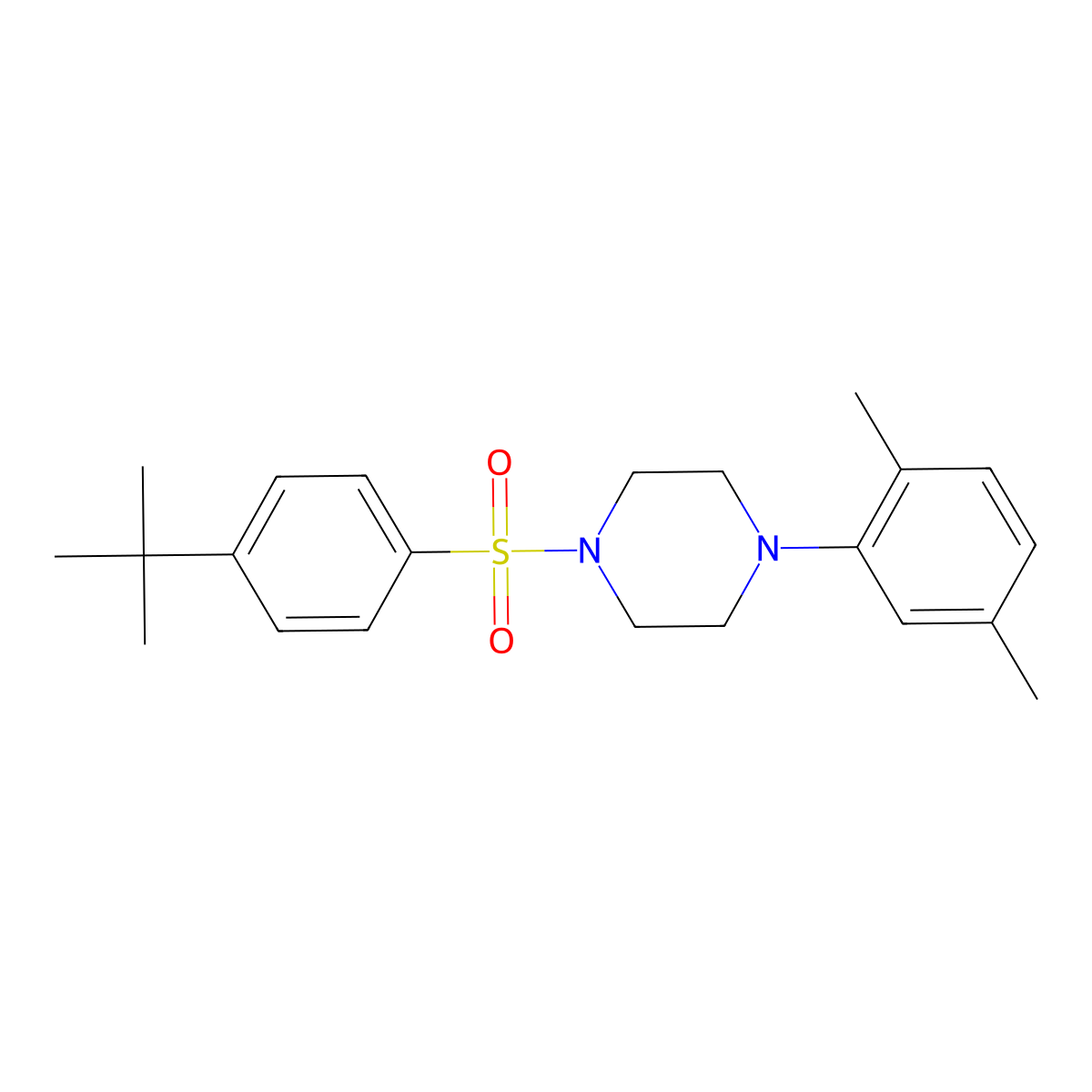 1-(4-Tert-butylbenzenesulfonyl)-4-(2,5-dimethylphenyl)piperazine molecular structure, CAS 693229-10-6