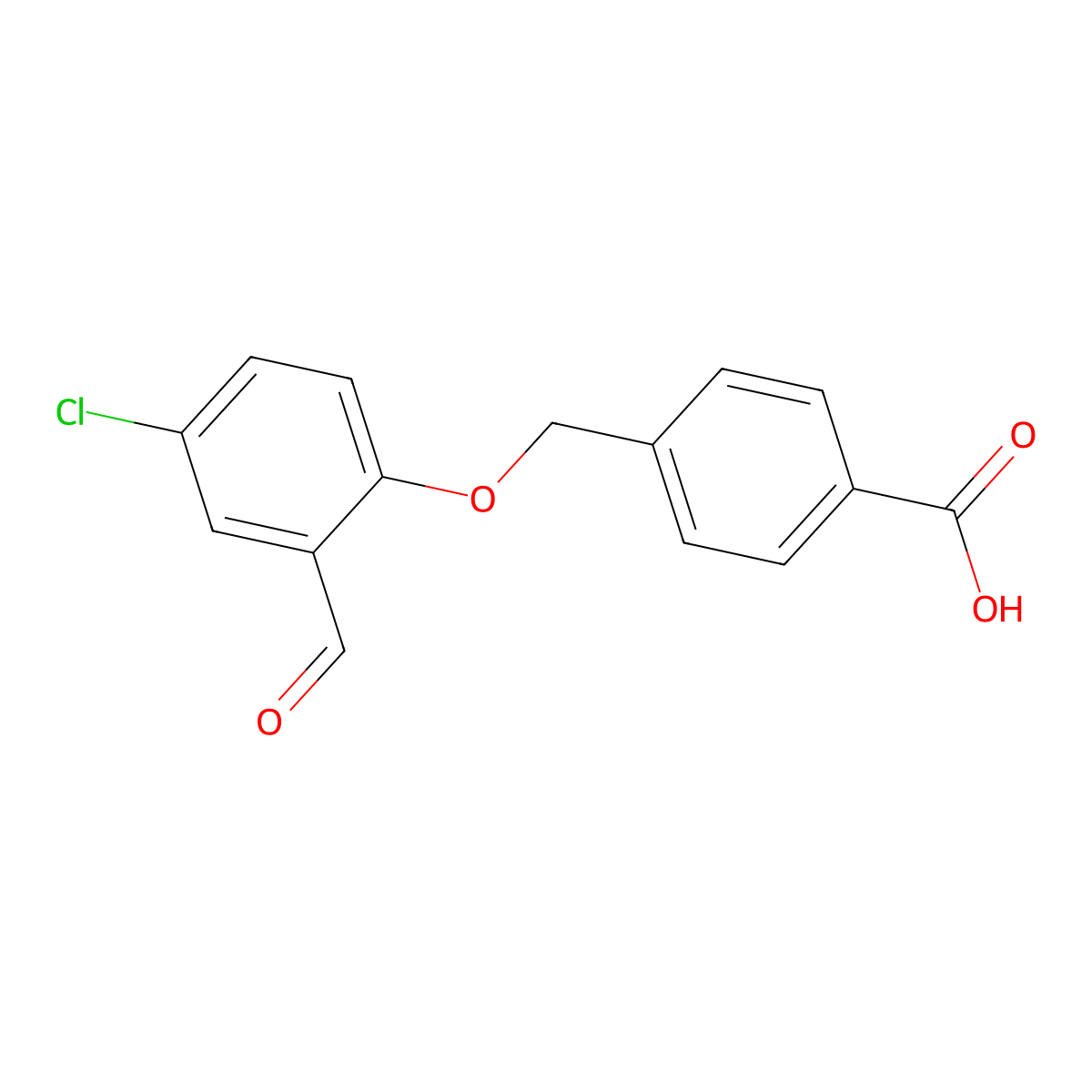 4-[(4-Chloro-2-formylphenoxy)methyl]benzoic acid molecular structure, CAS 693229-12-8