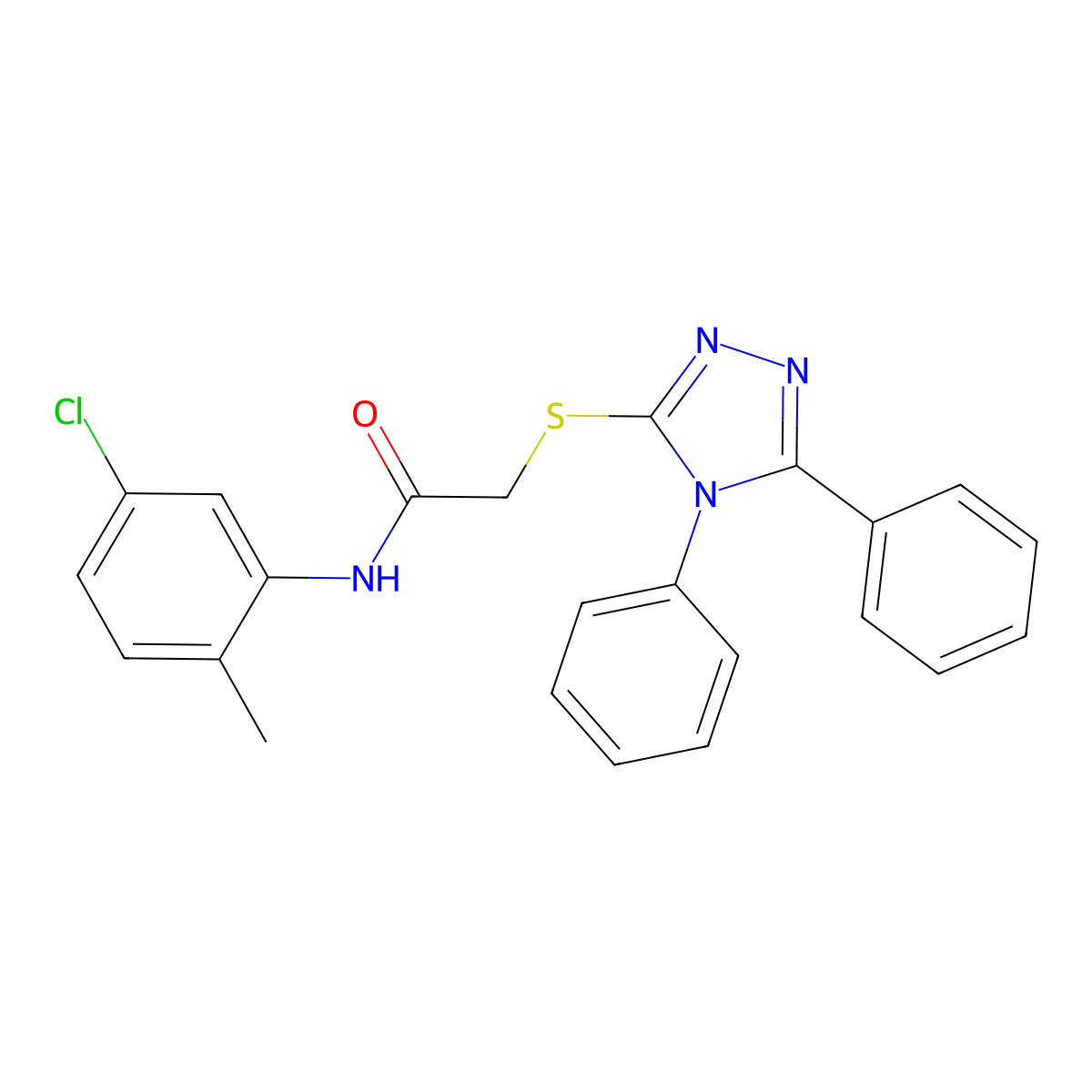 N-(5-chloro-2-methylphenyl)-2-[(4,5-diphenyl-4H-1,2,4-triazol-3-yl)sulfanyl]acetamide molecular structure, CAS 693229-18-4