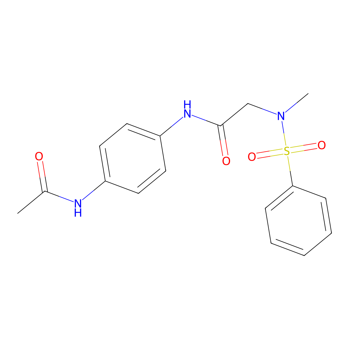 N-(4-acetamidophenyl)-2-[benzenesulfonyl(methyl)amino]acetamide molecular structure, CAS 693229-62-8