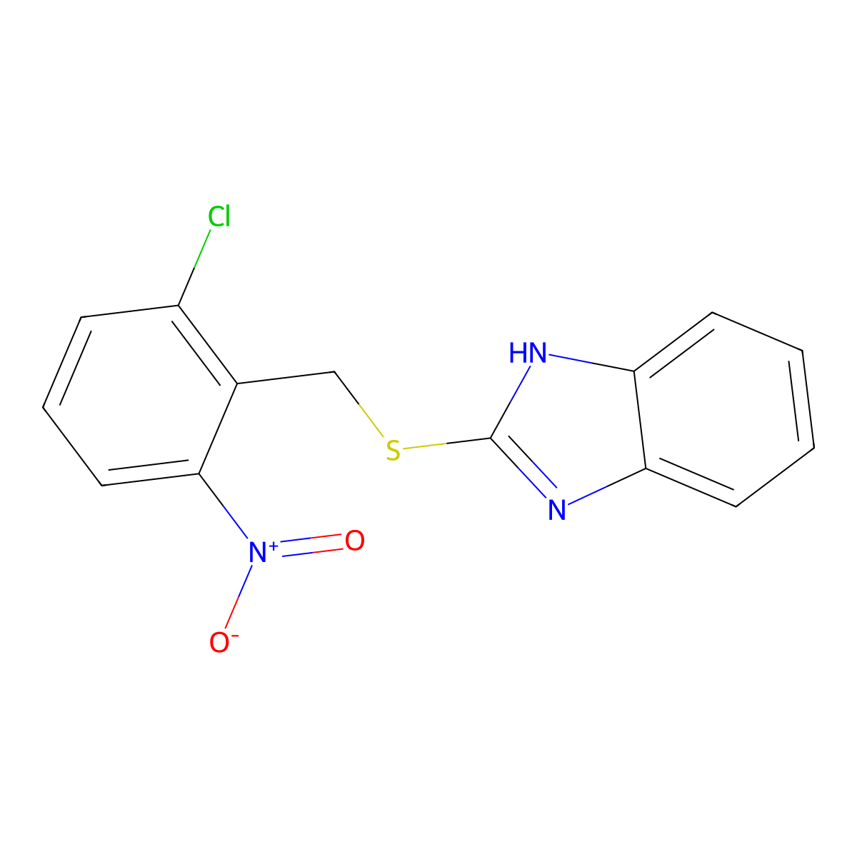 2-[(2-chloro-6-nitrobenzyl)sulfanyl]-1H-benzimidazole molecular structure, CAS 693229-79-7