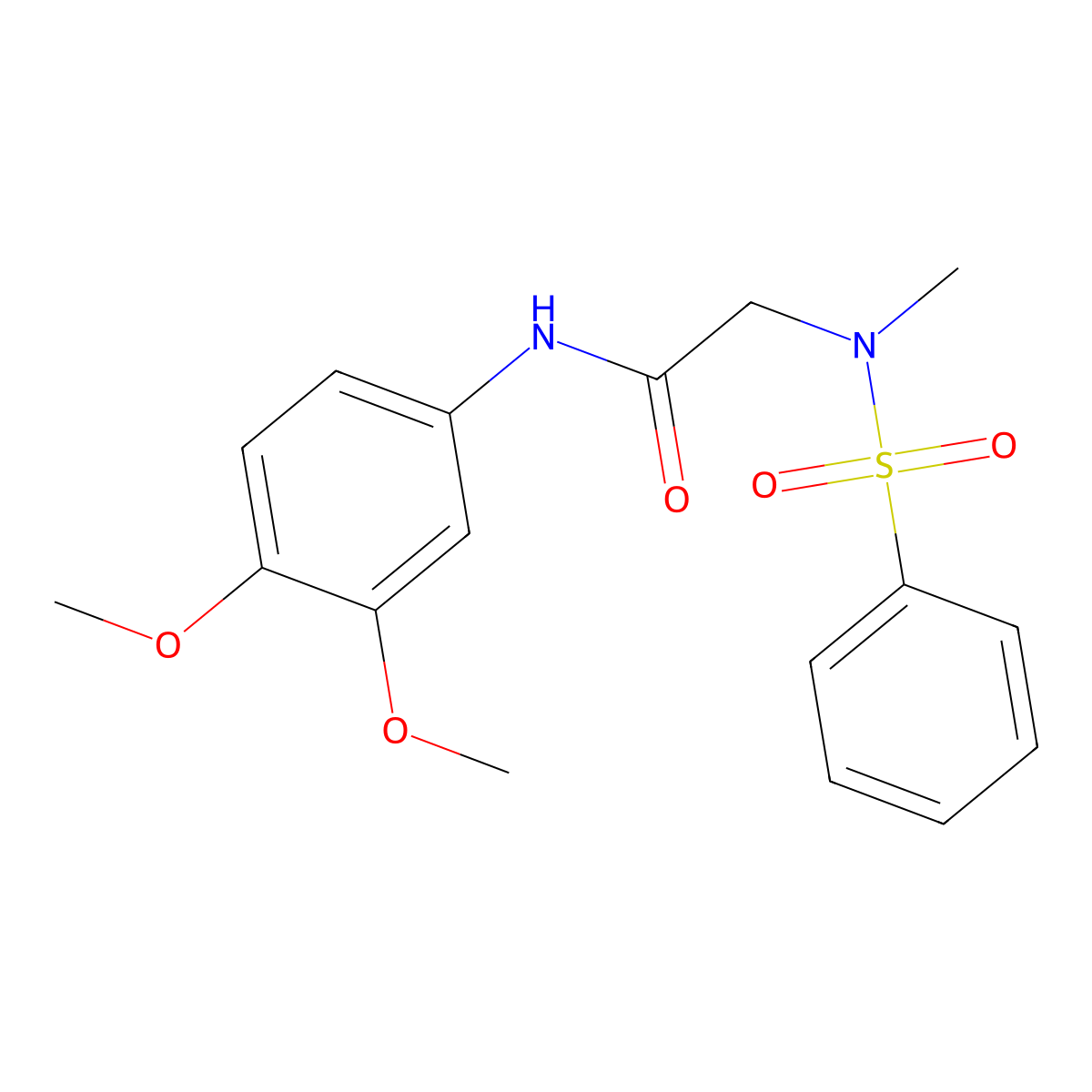 2-[benzenesulfonyl(methyl)amino]-N-(3,4-dimethoxyphenyl)acetamide molecular structure, CAS 693229-97-9