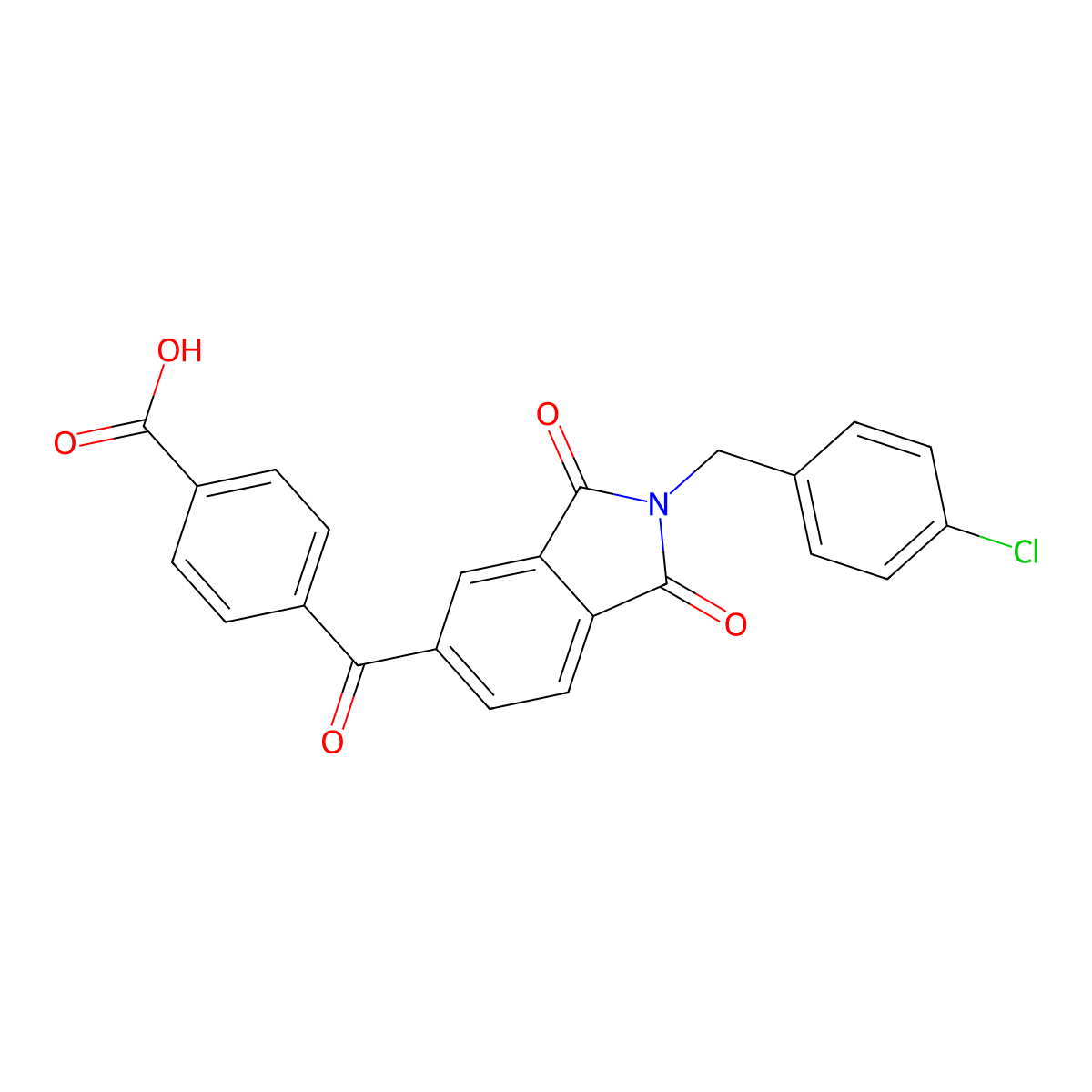 4-{[2-(4-chlorobenzyl)-1,3-dioxo-2,3-dihydro-1H-isoindol-5-yl]carbonyl}benzoic acid molecular structure, CAS 693230-21-6
