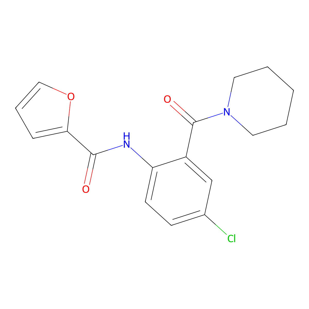 N-[4-chloro-2-(1-piperidinylcarbonyl)phenyl]-2-furamide molecular structure, CAS 693231-15-1