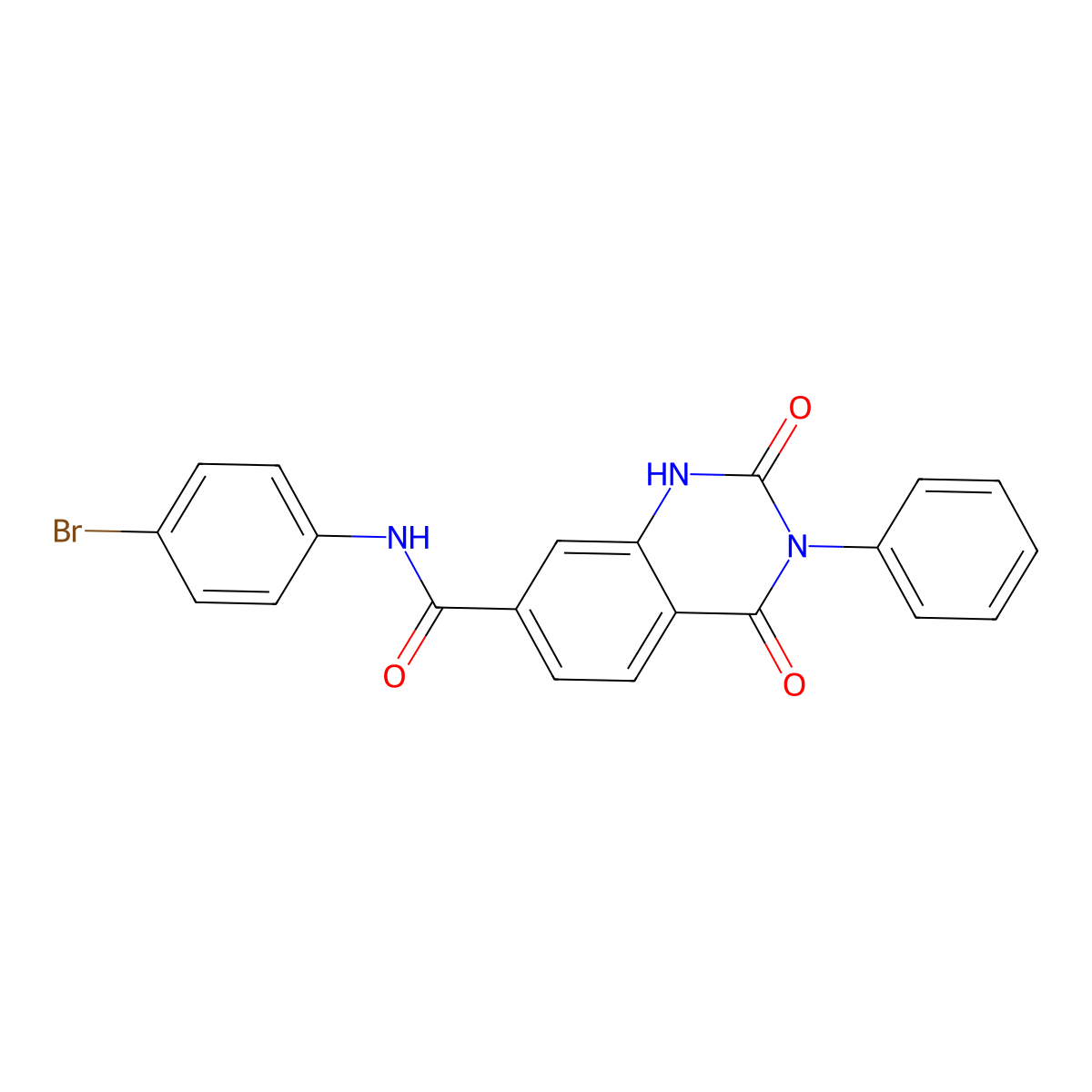 N-(4-bromophenyl)-2,4-dioxo-3-phenyl-1H-quinazoline-7-carboxamide molecular structure, CAS 693231-43-5