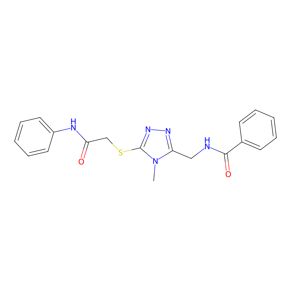 N-[[5-(2-anilino-2-oxoethyl)sulfanyl-4-methyl-1,2,4-triazol-3-yl]methyl]benzamide molecular structure, CAS 693231-58-2