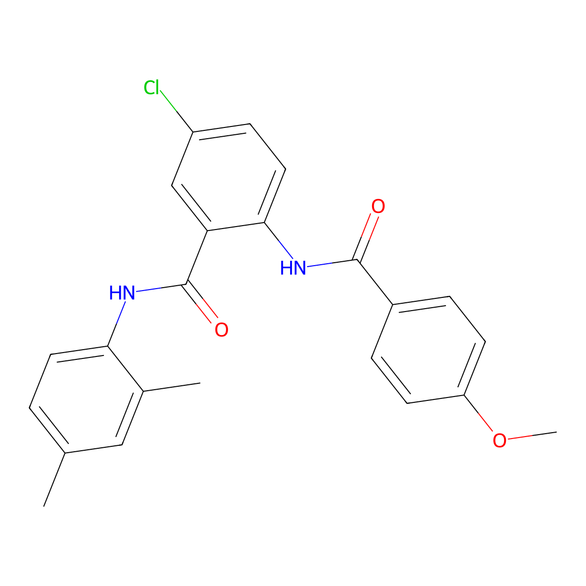 5-chloro-N-(2,4-dimethylphenyl)-2-[(4-methoxybenzoyl)amino]benzamide molecular structure, CAS 693231-62-8