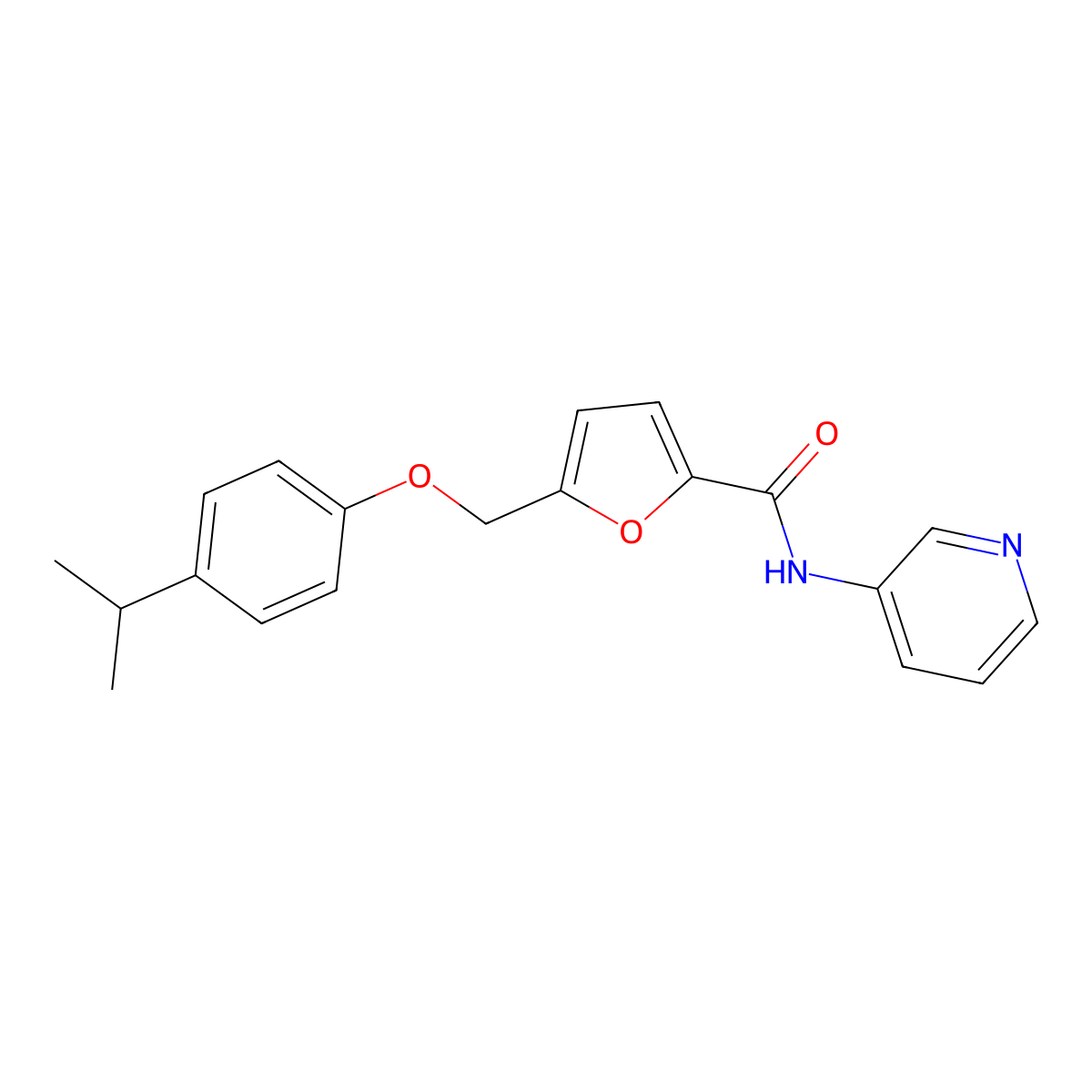 5-((4-Isopropylphenoxy)methyl)-N-(pyridin-3-yl)furan-2-carboxamide molecular structure, CAS 693231-81-1