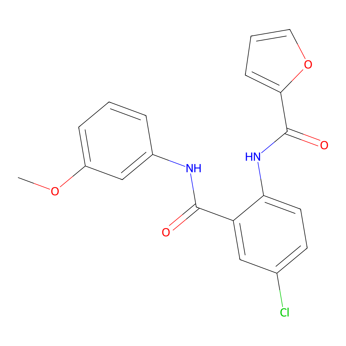 N-[4-chloro-2-[(3-methoxyphenyl)carbamoyl]phenyl]furan-2-carboxamide molecular structure, CAS 693231-88-8