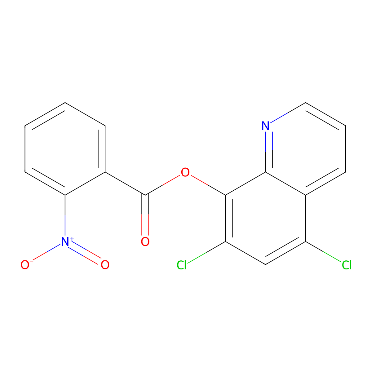 5,7-Dichloroquinolin-8-yl 2-nitrobenzoate molecular structure, CAS 693231-99-1