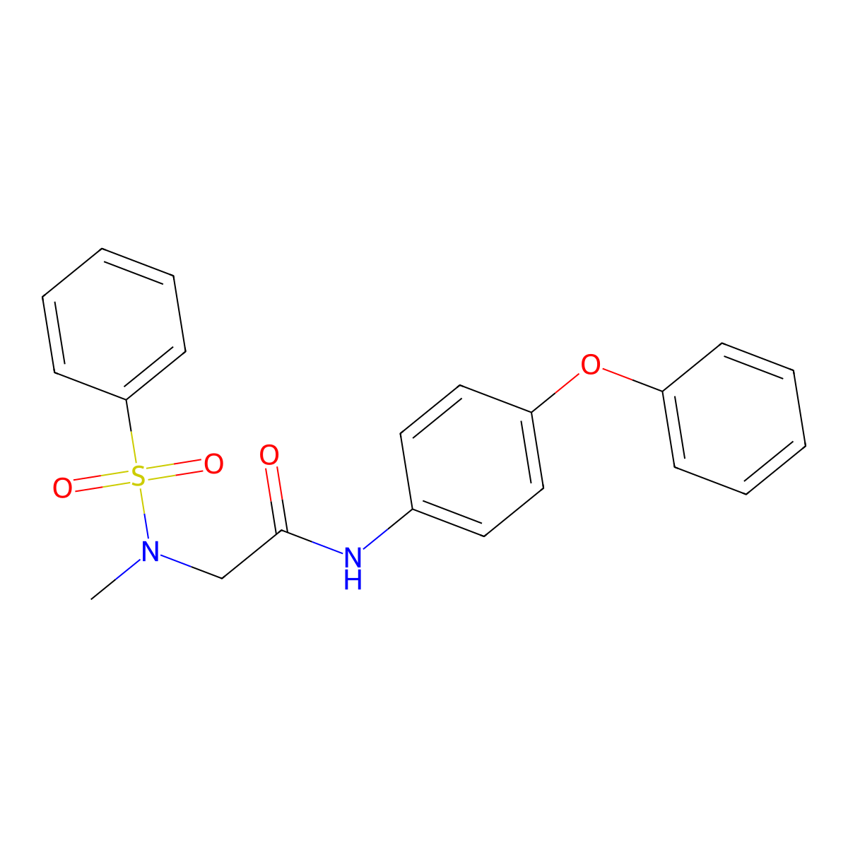 2-[benzenesulfonyl(methyl)amino]-N-(4-phenoxyphenyl)acetamide molecular structure, CAS 693232-28-9