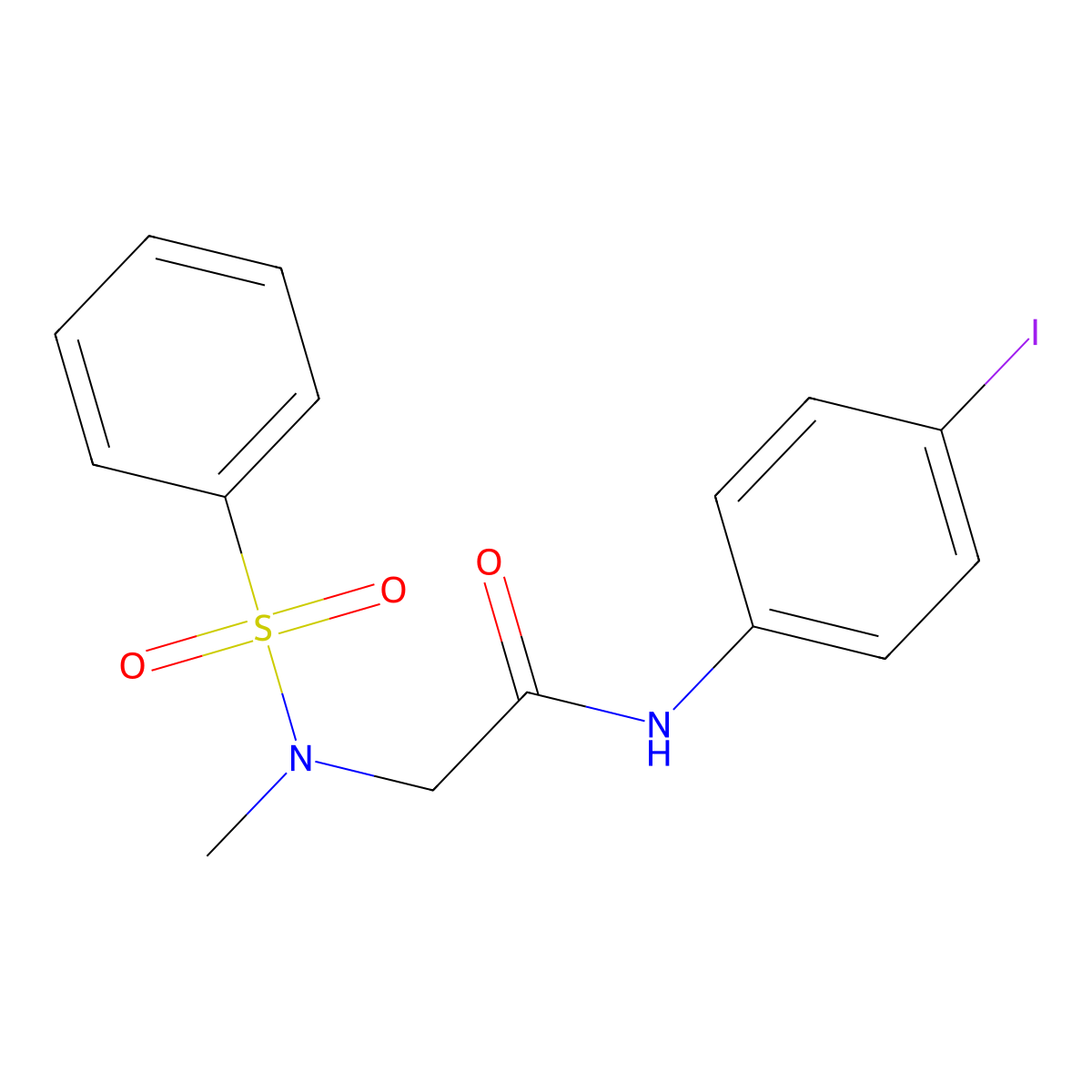 2-[benzenesulfonyl(methyl)amino]-N-(4-iodophenyl)acetamide molecular structure, CAS 693232-62-1