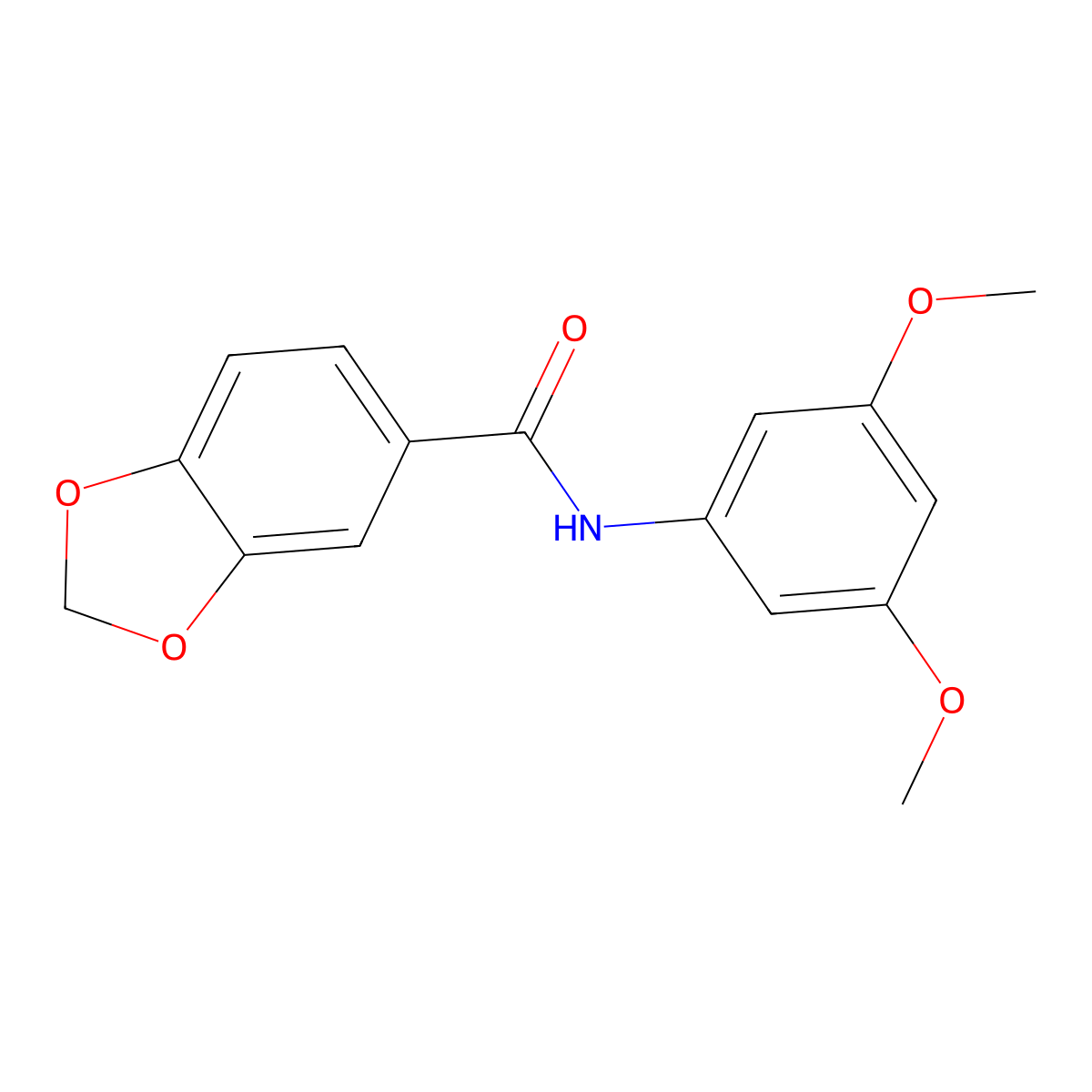 N-(3,5-dimethoxyphenyl)-1,3-benzodioxole-5-carboxamide molecular structure, CAS 693232-68-7