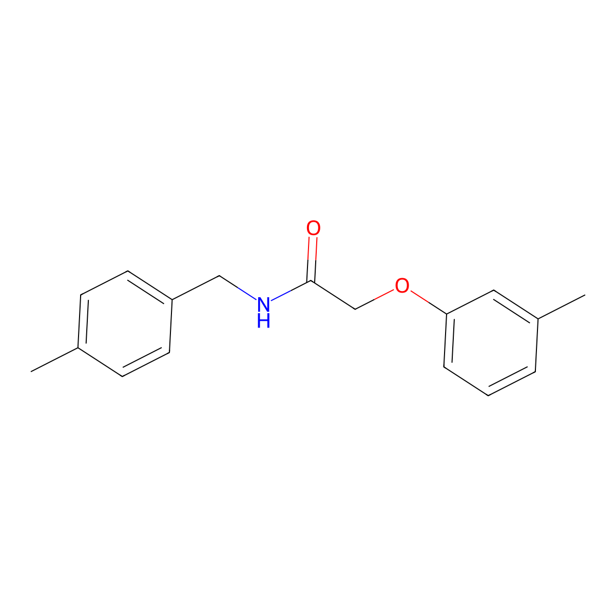 N-(4-methylbenzyl)-2-(3-methylphenoxy)acetamide molecular structure, CAS 693233-02-2