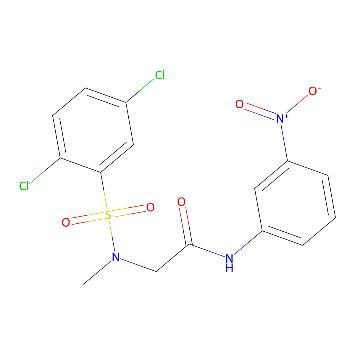 2-[(2,5-dichlorophenyl)sulfonyl-methylamino]-N-(3-nitrophenyl)acetamide molecular structure, CAS 693233-06-6
