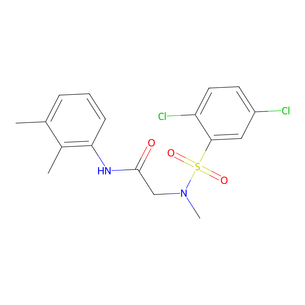 2-[(2,5-dichlorophenyl)sulfonyl-methylamino]-N-(2,3-dimethylphenyl)acetamide molecular structure, CAS 693233-40-8