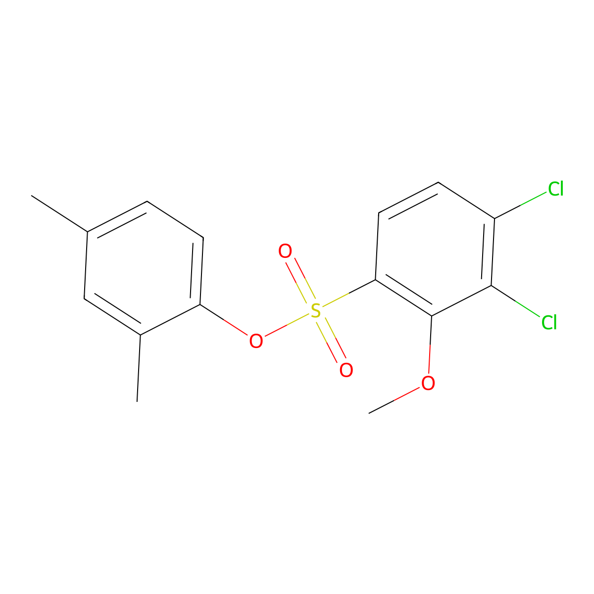 2,4-Dimethylphenyl 3,4-dichloro-2-methoxybenzene-1-sulfonate molecular structure, CAS 693233-44-2