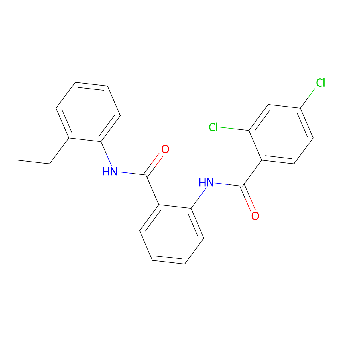 2,4-dichloro-N-[2-[(2-ethylphenyl)carbamoyl]phenyl]benzamide molecular structure, CAS 693233-50-0
