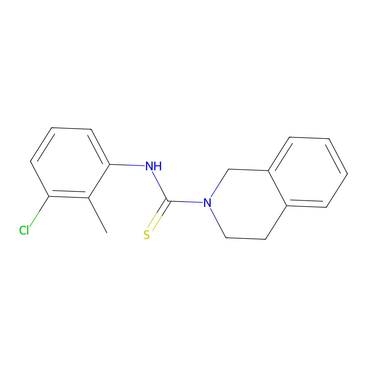 N-(3-chloro-2-methylphenyl)-3,4-dihydro-2(1H)-isoquinolinecarbothioamide molecular structure, CAS 693233-53-3